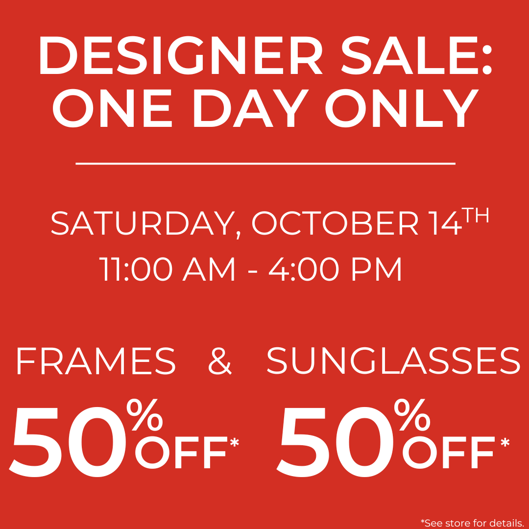 Don't miss our designer trunk show event on Saturday, October 14th from 11:00am-4:00pm. Featuring Paul Smith, Salvatore Ferragamo, & Calvin Klein. Plus, enter our raffle for a chance to win a FREE pair of sunglasses! Contact Site for Sore Eyes Novato for more details.